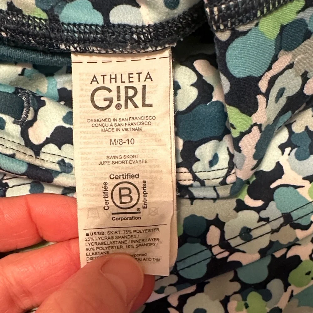 Athleta Floral Mini Skort in Blue and Green